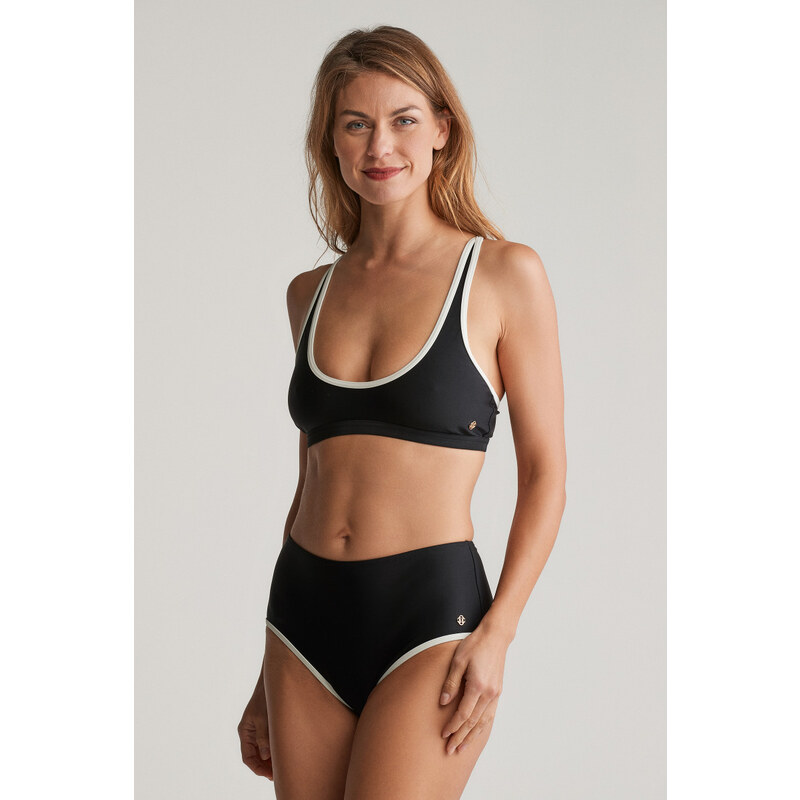 PLAVKY GANT HIGH WAIST BIKINI HIPSTER BLACK