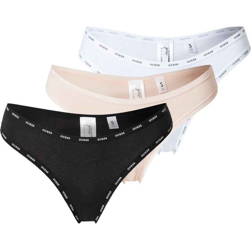 GUESS Tanga světle růžová / černá / offwhite