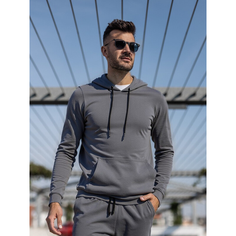 TallGuys Pánská prodloužená mikina s kapucí | Antracite