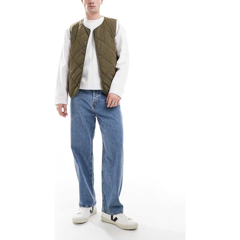 Jack & Jones Alex baggy jeans in mid blue wash