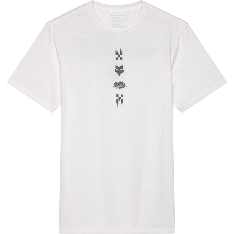 Pánské triko Fox Checkered Ss Prem Tee - Optic White