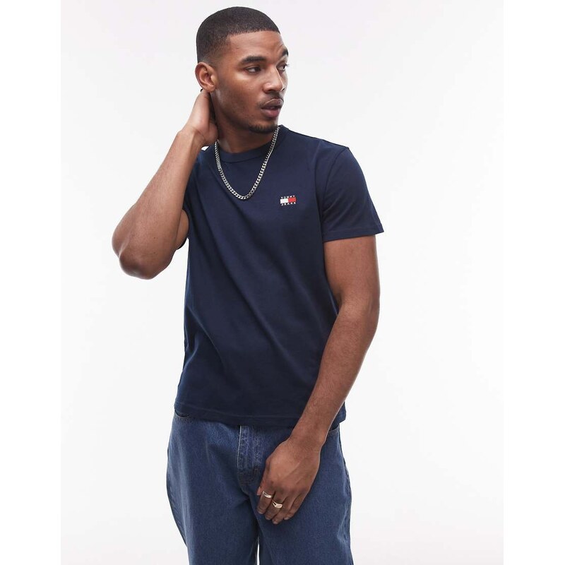 Tommy Jeans regular badge logo t-shirt in navy
