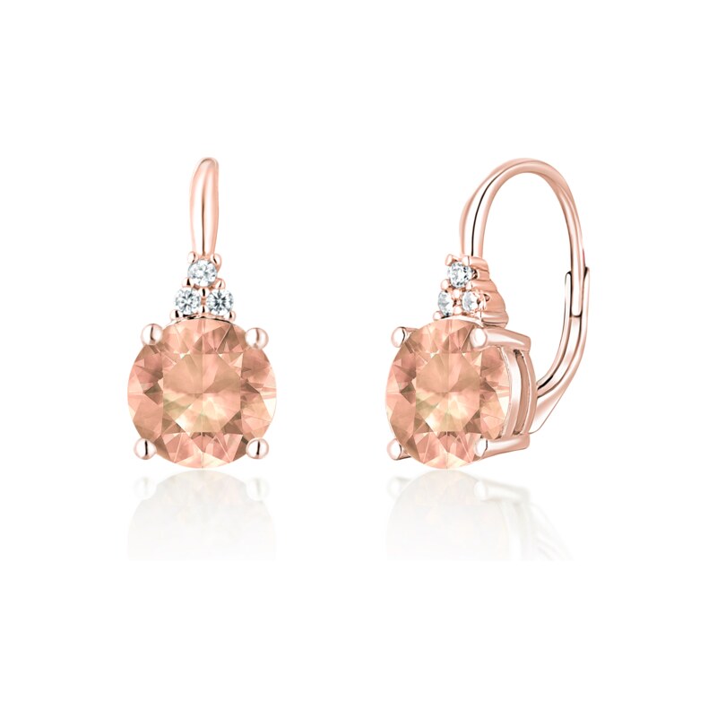 JVD Dámské stříbrné rose gold klasické náušnice se zirkony ryz. 925 104111367