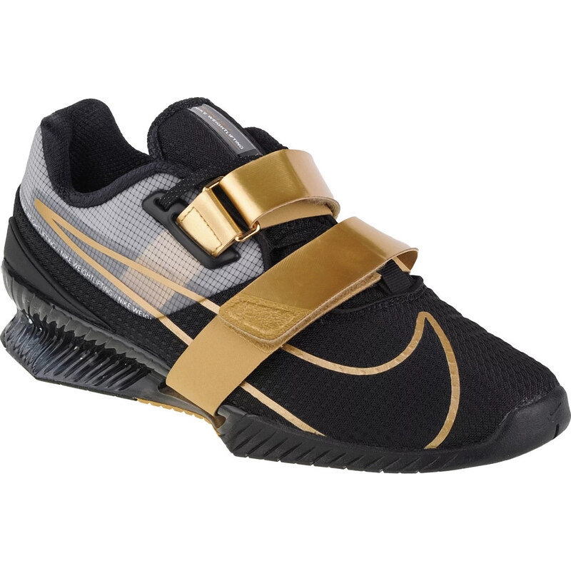 Černo-zlaté vzpěračské boty Nike Romaleos 4 Černá
