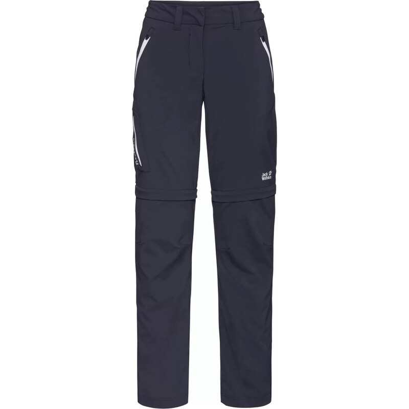 Tmavě šedé dámské turistické kalhoty Jack Wolfskin Overland Zip