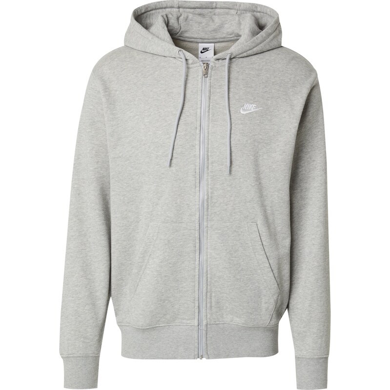 Nike Sportswear Mikina Club Fleece šedý melír / bílá