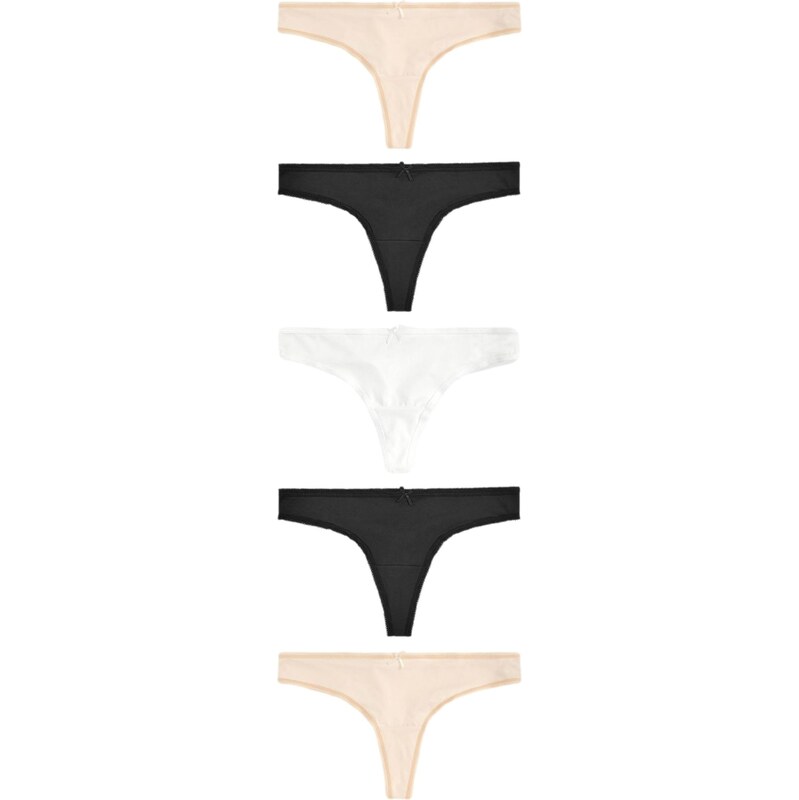 Next Tanga béžová / černá / bílá