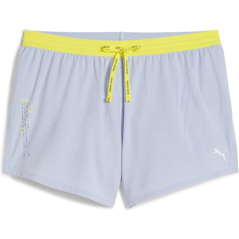 PUMA Sportovní kalhoty chladná modrá / citronová / černá / bílá