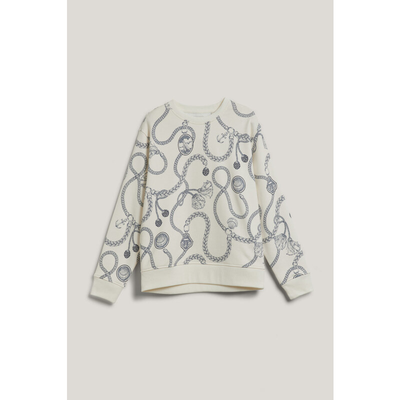 MIKINA GANT SAILING PRINT C-NECK SWEAT CREAM 104156551