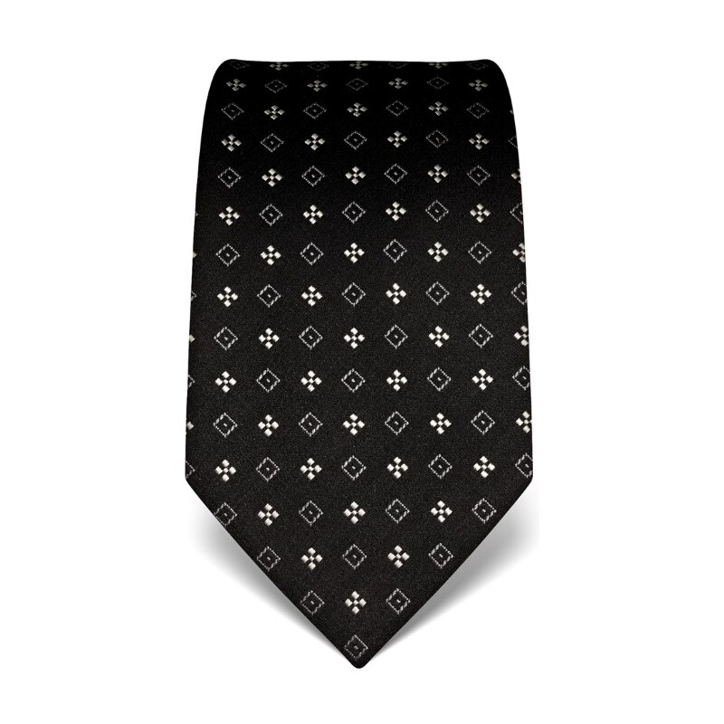 Vincenzo Boretti Hedvábná kravata černá nevšední vzor 21935