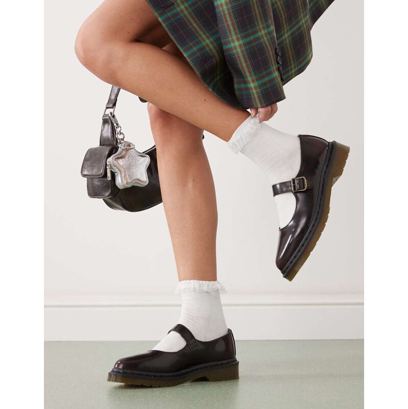 Dr Martens Elphie mary jane shoes in cherry red