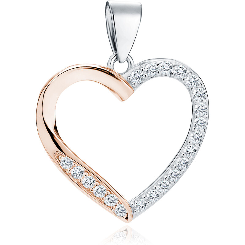 Olivie Stříbrný přívěsek SRDCE ROSE 9430