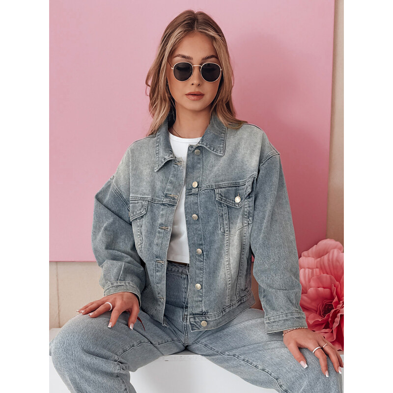 BASIC Dámská modrá džínová bunda NOVAJIN Denim vzor