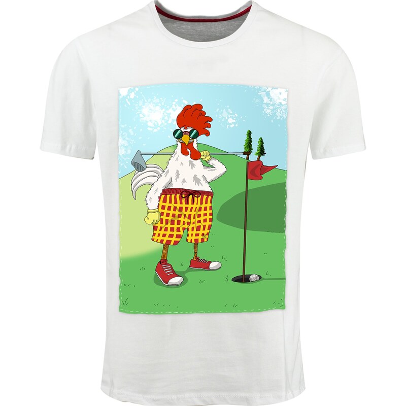 Key Largo Tričko Golfing Chicken žlutá / zelená / červená / bílá