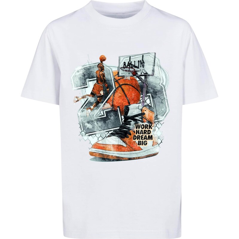 Mister Tee Tričko šedá / oranžová / černá / bílá