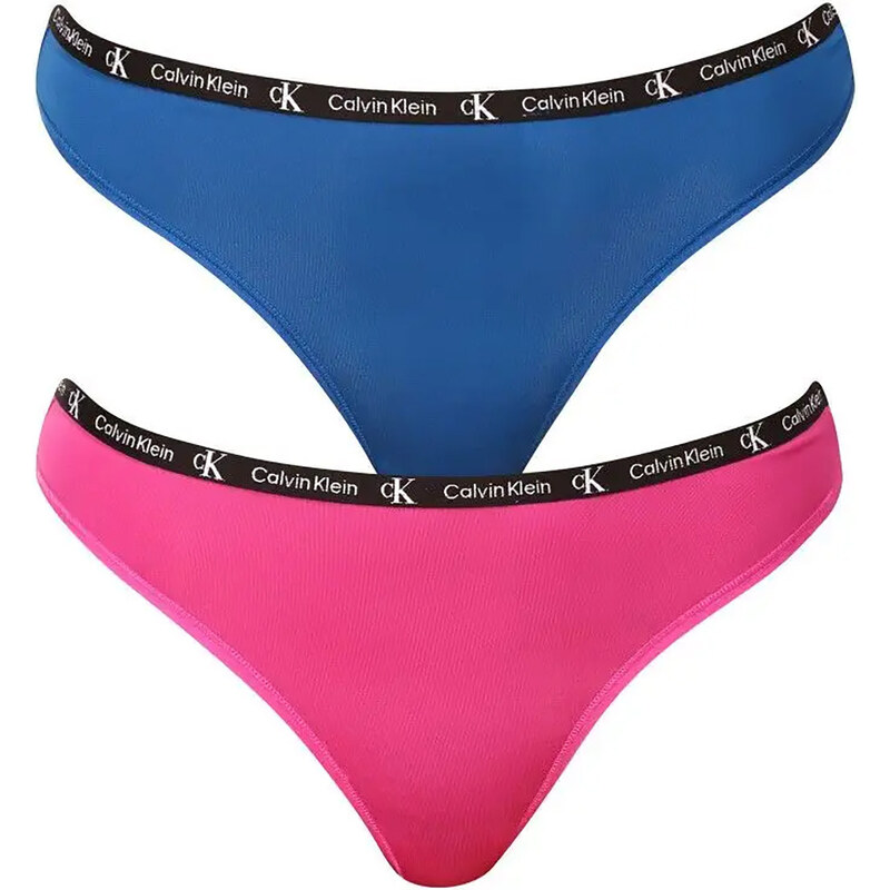 Dámská tanga Micro 1996 2Pack QD5035E-C0Z - Calvin Klein
