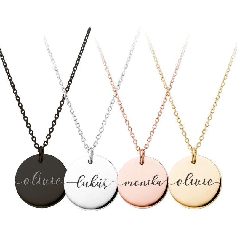 Atreya Personalizovaný šperk Ocelový náhrdelník s elegantní rytinou 115035017