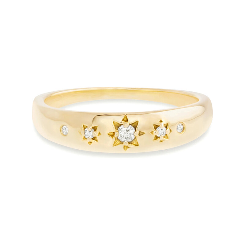 Atreya Stříbrný pozlacený prsten se zirkony Celestial Elegance 115035027