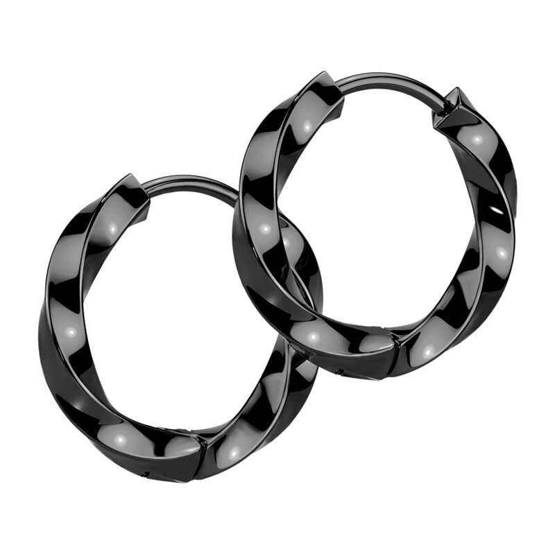 Atreya Ocelové kruhové náušnice spirálové Twist 115035108