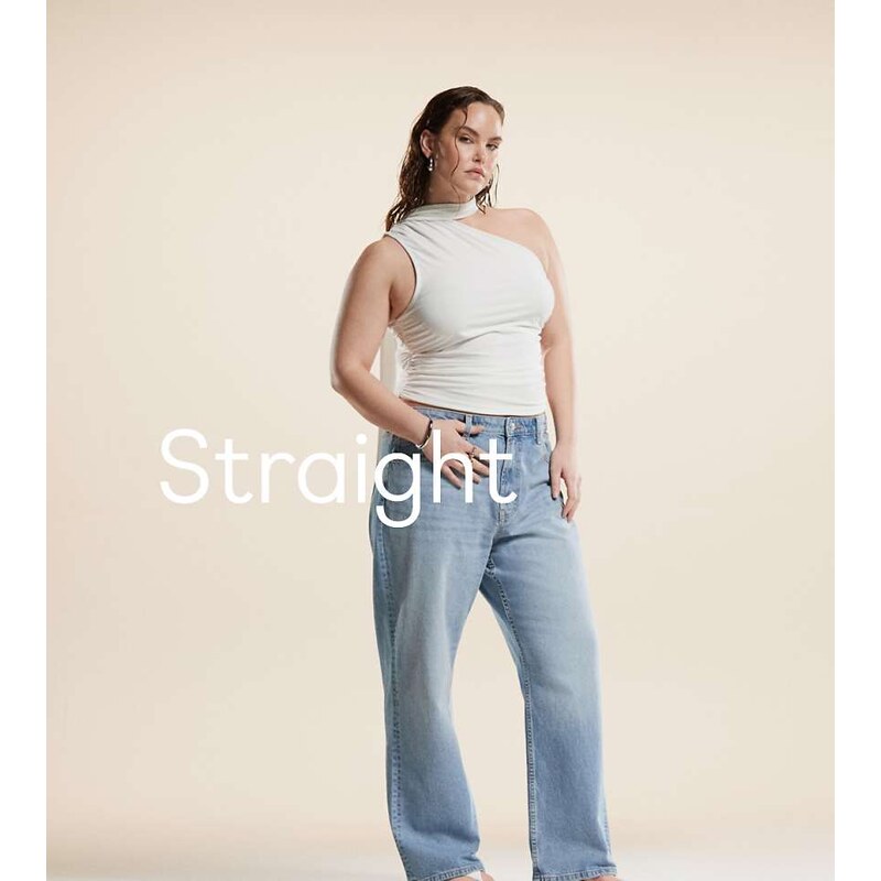 ASOS Curve ASOS DESIGN Curve comfort stretch straight leg jeans in 105011818