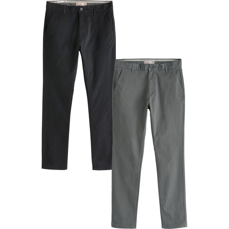 Next Chino kalhoty šedá / černá