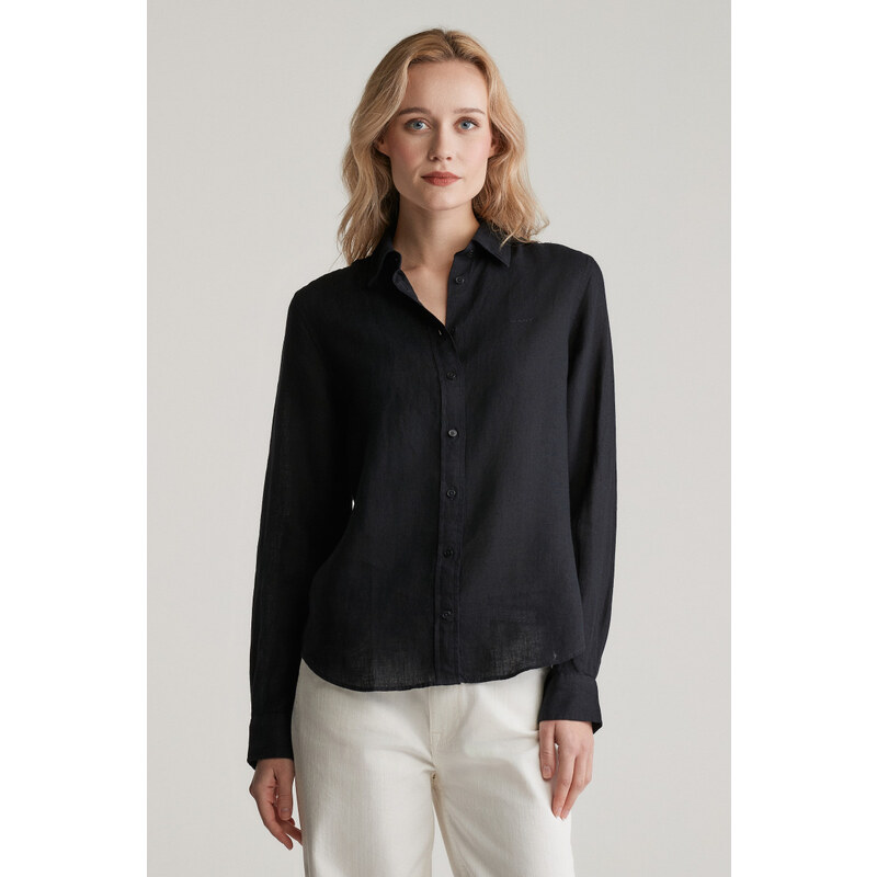 KOŠILE GANT REG LINEN SHIRT BLACK