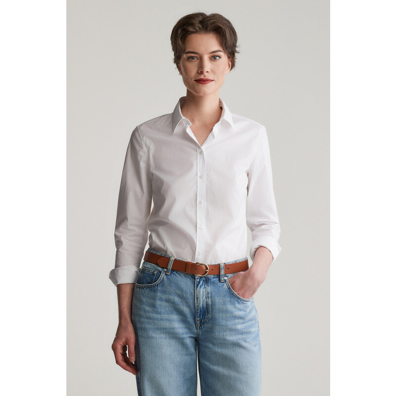 KOŠILE GANT SLIM POPLIN SOLID SHIRT WHITE