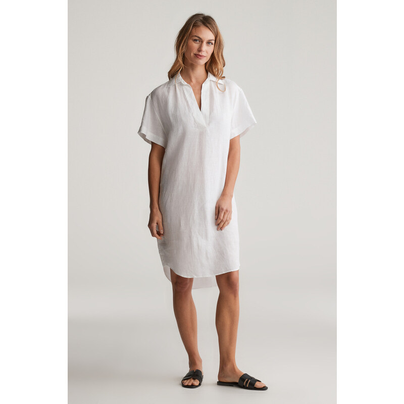 ŠATY GANT REL LINEN CAFTAN WHITE 104356769