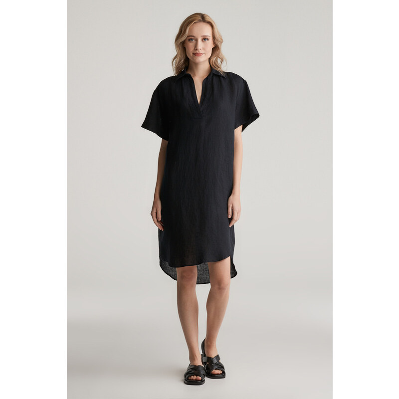 ŠATY GANT REL LINEN CAFTAN BLACK 104356768