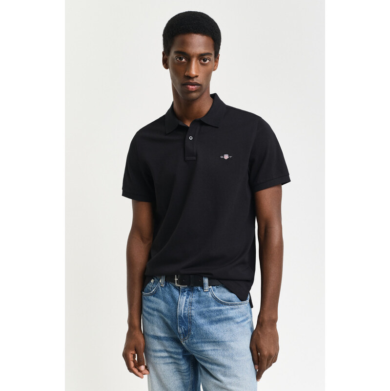 POLOKOŠILE GANT REG SHIELD SS PIQUE POLO BLACK
