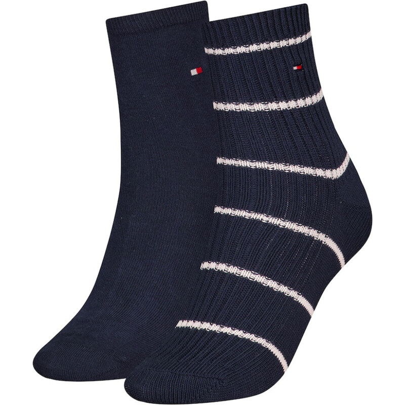 Tommy Hilfiger dámské tmavě modré ponožky 2pack