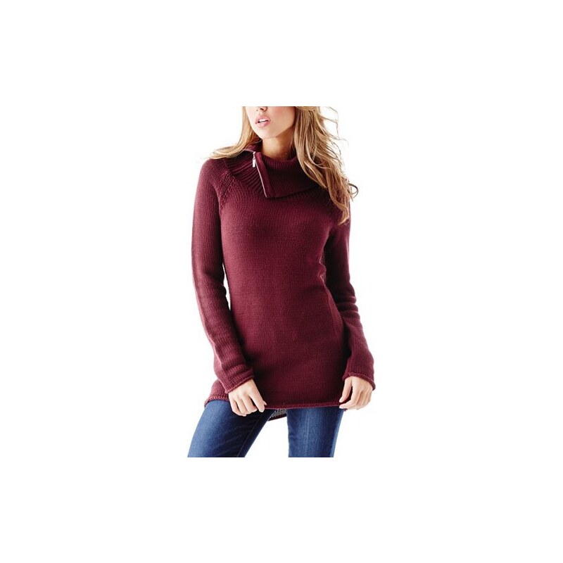 Guess Svetr Damita Zip-Collar Sweater