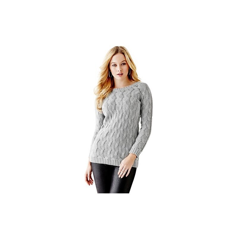 Svetr Guess Florence Chain Sweater light grey
