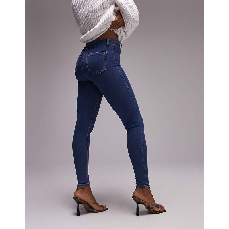 Topshop Hourglass Joni high rise super skinny jean in mid blue 104306535