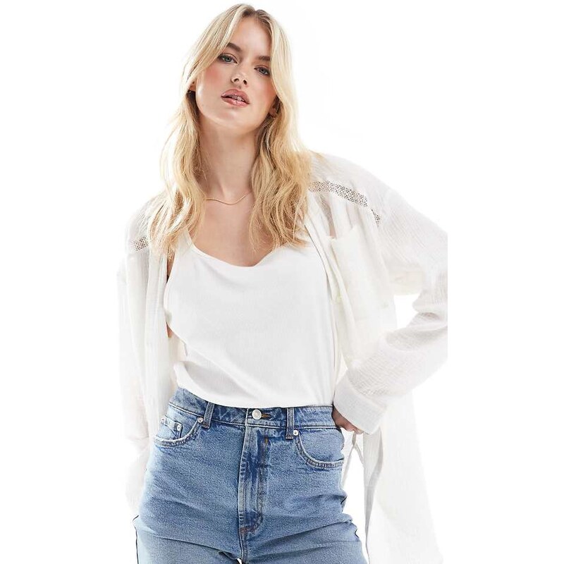 ASOS Tall ASOS DESIGN Tall denim comfort mom short in mid blue 115184182