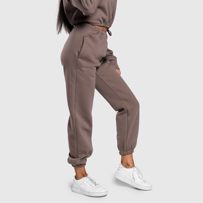 Dámské oversized tepláky Iron Aesthetics Simone, hnědé 104232530