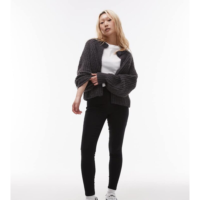 Topshop Petite Joni high rise super skinny jean in black 104238857