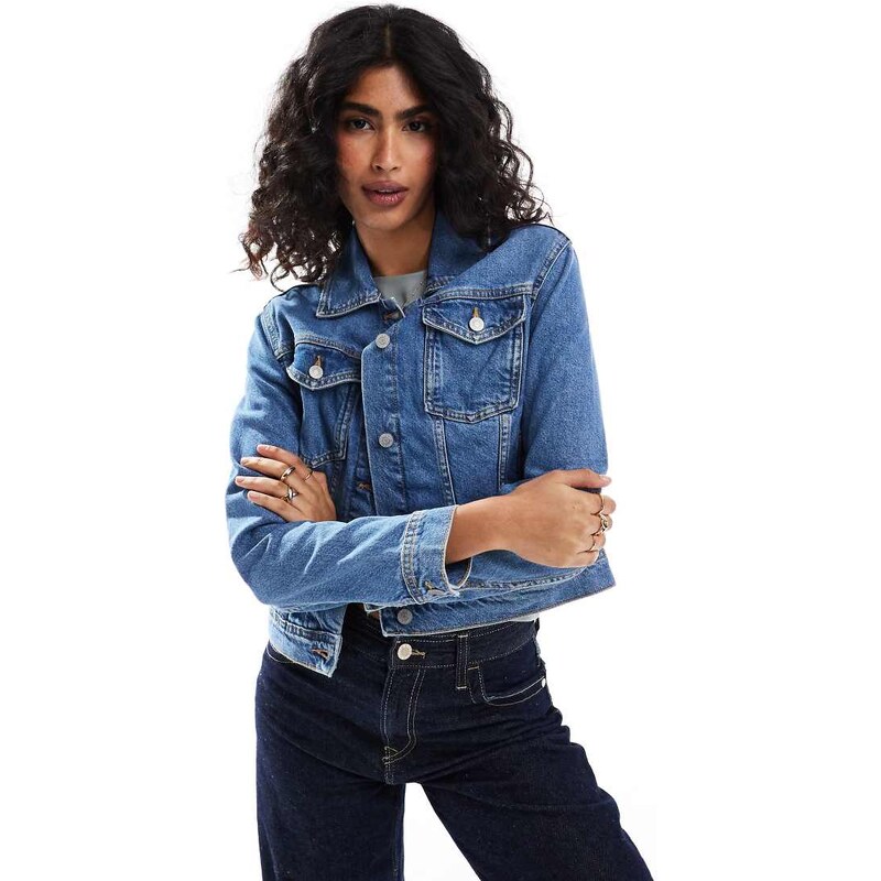 JJXX denim jacket in medium blue