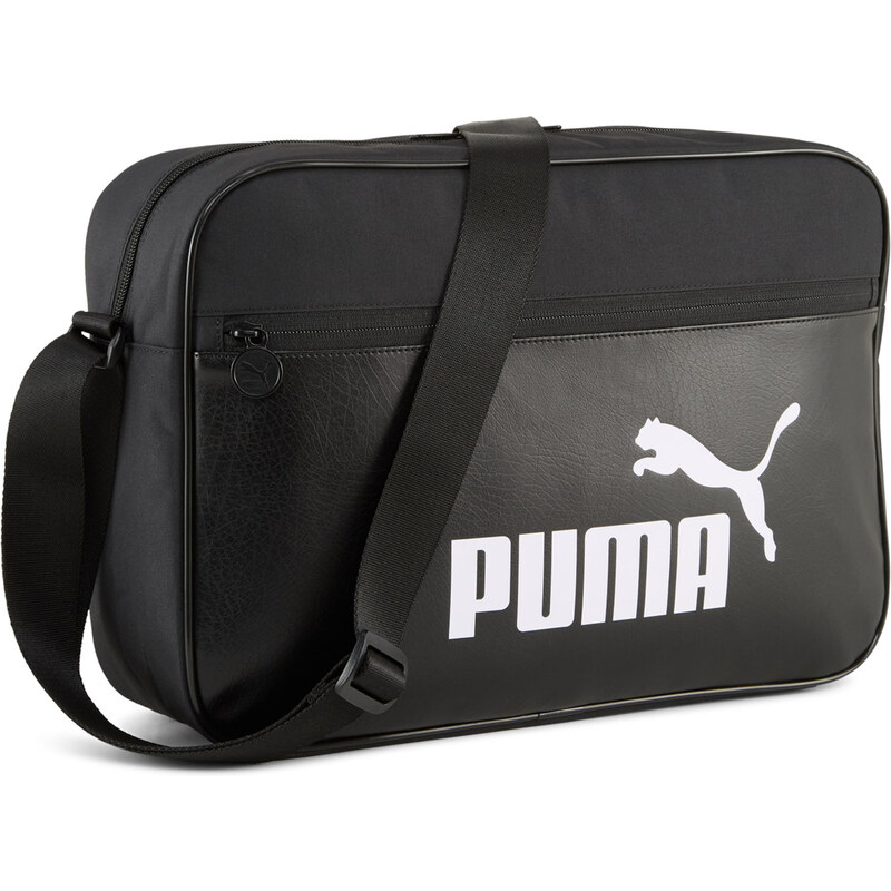 PUMA Taška přes rameno Campus černá / bílá