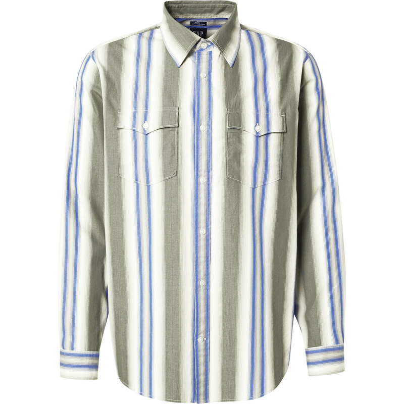 GAP Košile modrá / sépiová / offwhite