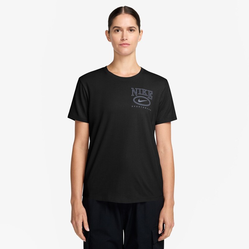 Nike Sportswear Club Womens Short-Sleeve Graphic T-Shirt BLACK