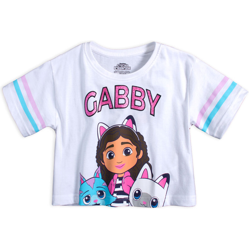 Dívčí crop tričko GABBYS DOLLHOUSE bílé 104253438