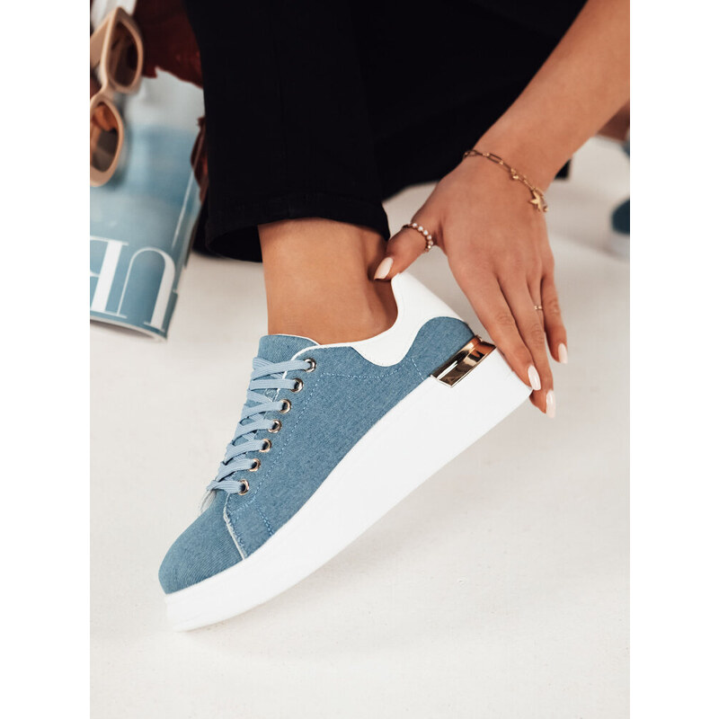 BASIC Modré džínové tenisky na platformě ALISON Denim vzor 90259237
