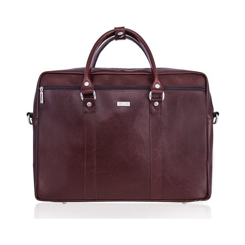 Pánská kožená bordó taška SOLIER (SL03 BROWN-MAROON)