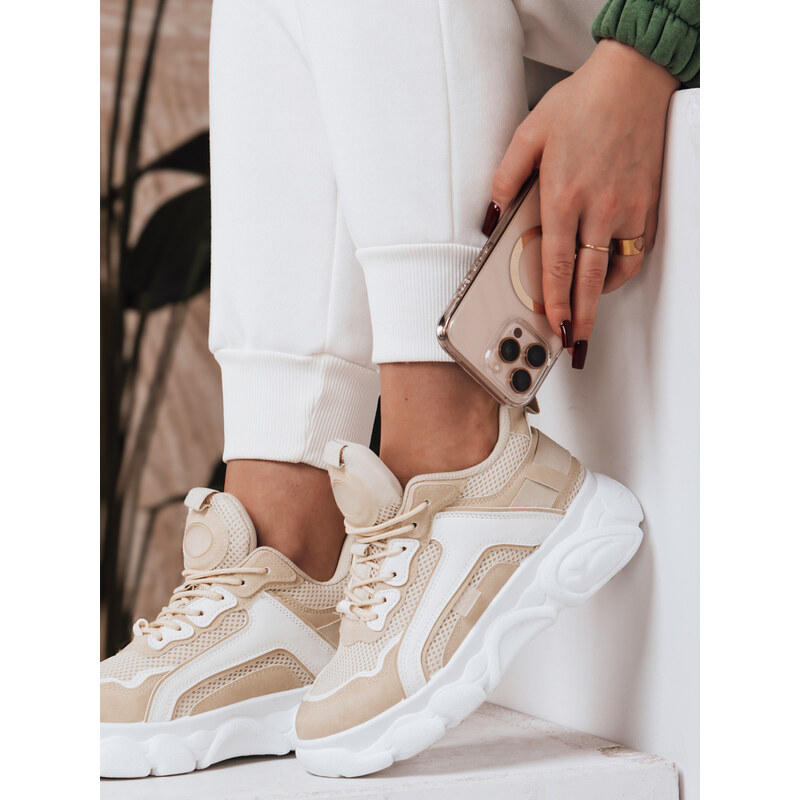 BASIC Béžové sneakersy se síťkou TIRA Béžová 68960206