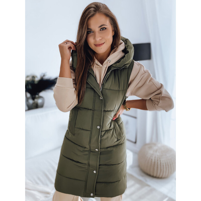 BASIC Khaki vesta s kapucí NOELIA TY3132