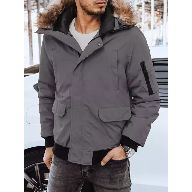 BASIC Šedá krátká parka TX4306