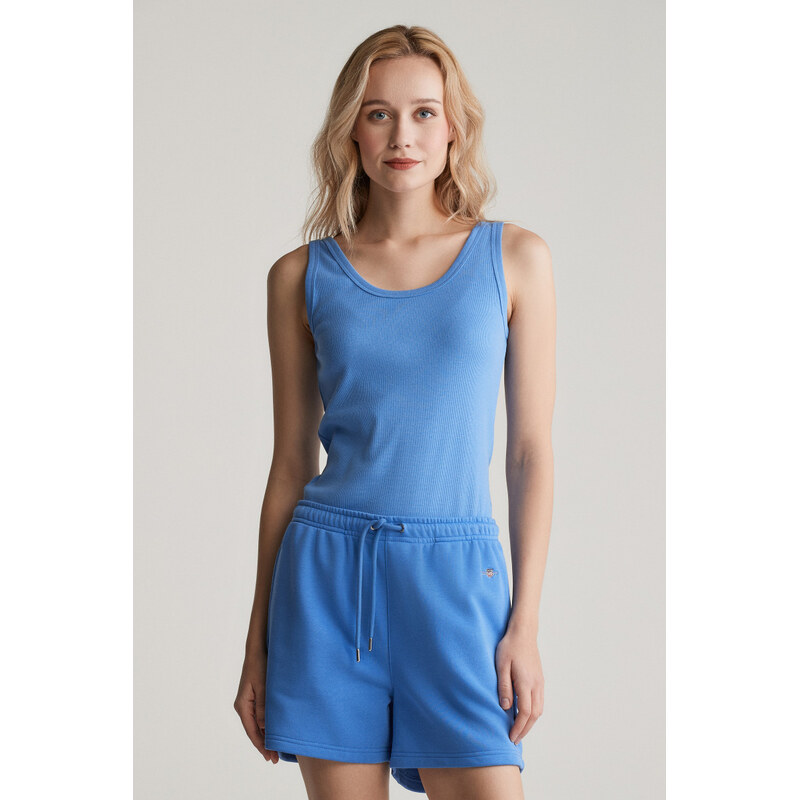 TOP GANT SLIM RIBBED TANK TOP PERFECT BLUE