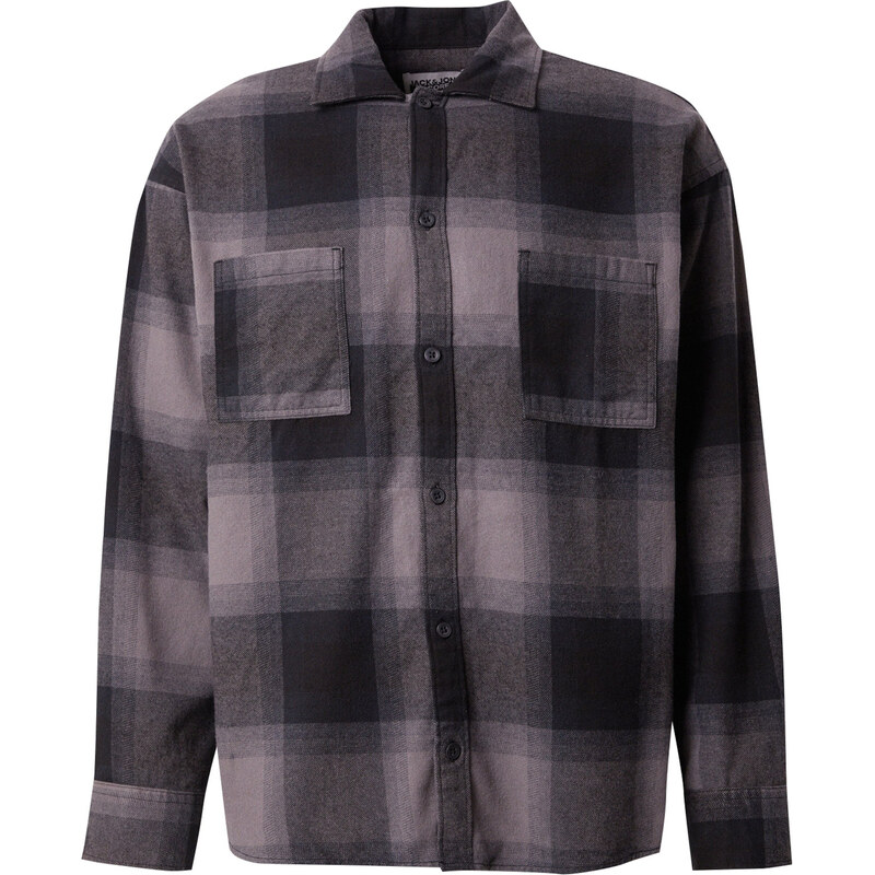 JACK & JONES Košile JCOREFLEX DARREN šedá / černá