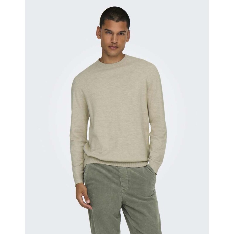 ONLY & SONS Knitted pullover in beige-Neutral